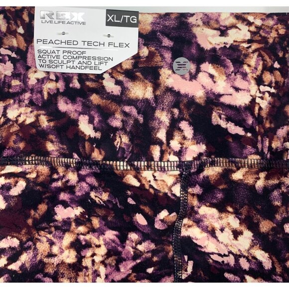 RBX XL Extra Large Peached Tech Flex Compression Legging Pant Purple Athletic - Picture 5 of 7